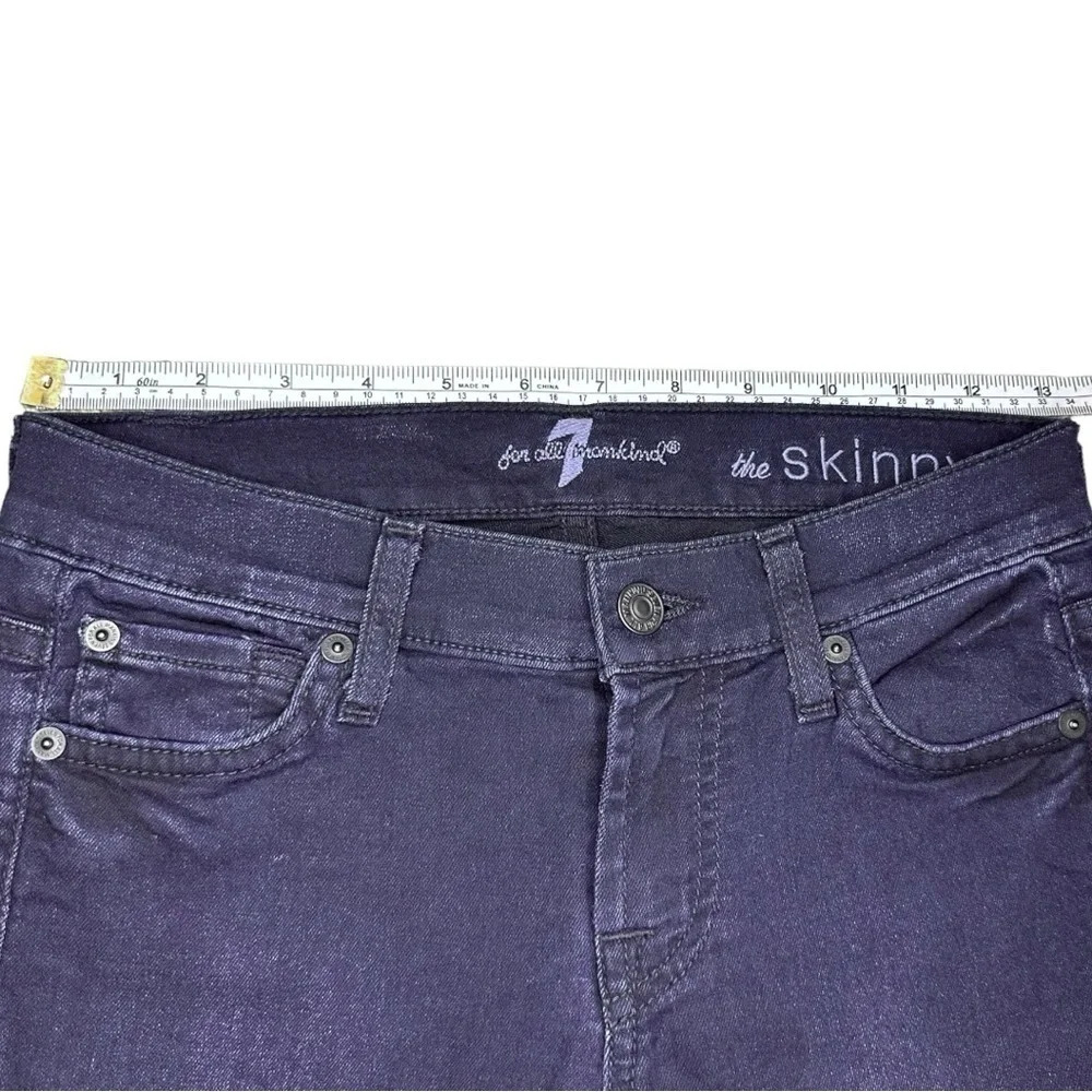 7 For All Mankind Women’s The Skinny Low-rise Jean Size 25 - Picture 8 of 11